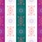 Vector teal, pink, white striped folk art seamless pattern background. Modern geometric backdrop with wide stripes and