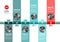 Vector teal and red Infographic Company Timeline Template