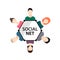 Vector teamwork, social net, people group