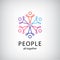 Vector teamwork, social net, people together icon