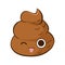 Vector teasing kawai poop emoji.