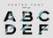 Vector Techno Font with Digital Glitch Text Effect.