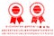 Vector Template 2 Different Style Blank Red Rust Circle with Ribbon Stamp, number, alphabet, special character and currency,