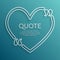 Vector template blank heart creative white quote