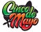 Vector template with calligraphic lettering for celebration Cinco de Mayo