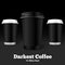 Vector template coffee cups on black background