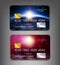 Vector template credit cards with modern design (space)
