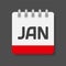 Vector template icon calendar, month January