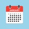 Vector template icon page calendar, month January