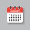 Vector template icon page calendar, month January