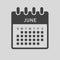 Vector template icon page calendar, month June