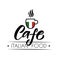 Vector template of italian catering, bar, cafe, bistro restaurant logo. Hand sketched italian logotype lettering
