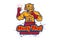 Vector template sport logo for fighting club with angry muscular tiger. Vector sport logo with tiger for Muay Thai club