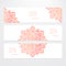 Vector templates of banners with watercolor pink lotus flower mandala