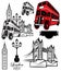 Vector templates London attractions and transport for design