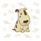 Vector Terrier Jack Russell dog in line style. Cute puppy in cartoon style  on white background. illustration for kids