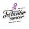 Vector Testicular Cancer Awareness Calligraphy Poster Design. Stroke Violet Ribbon. April is Cancer Awareness Month