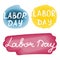 Vector text lettering labor day in three variants