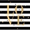 Vector text Love and black stripes gold poster