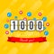 Vector thanks design template for network friends and followers. Thank you 1000 followers card. Image for Social