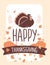 Vector thanksgiving illustration with turkey bird, pumpkins and