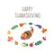 Vector thanksgiving symbols set isolated