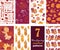 Vector Thanksgiving Turkey Pumpkins Seven Set