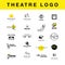 Vector theatre and ballet perfomance logo template design collection.