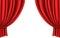 Vector theatrical red curtain, silk or velvet fabric