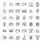 Vector thin line business and commercial icon set