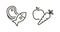 Vector thin line icon outline linear stroke illustrations of meat based diet and plant based diet. Steak and fish, carrot and