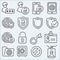 Vector thin line icons set