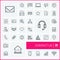 Vector thin line icons set. Contact us