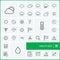 Vector thin line icons set. Weather