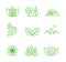 Vector thin line nature and environment protection green icons i