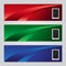 Vector of three banners phone abstract headers with colorful