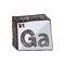 Vector three-dimensional hand drawn chemical blue gray silver symbol of gallium with an abbreviation Ga from the periodic table