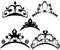 Vector tiaras set. Crown royal for queen or princess, symbol royalty illustration. Collection of vector heraldic crowns