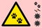 Vector Tiger Footprints Warning Triangle Sign Icon