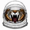 Vector tiger portrait. Animal head. Astronaut animal. Vector portrait. Cosmos and Spaceman. Space illustration about