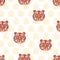 Vector tigers and tropical leaves jungle animal seamless pattern