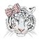 Vector tigress with a bow. Girl. Hipster.