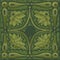 Vector tile pattern, floral talavera ceramic mosaic. Mediterranean ornament. Glazed relief green tile