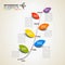 Vector timeline infographics, the conceptual branch - time and colorful leaves - events