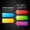 Vector timeline template with colorful glossy tabs.