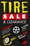 Vector tire sale out banner template