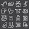 Vector toilet and bathroom icons set
