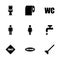 Vector toilet icon set