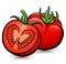 Vector tomatoes isolated design drawing