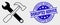 Vector Tools Icon and Grunge Disrupted Service Stamp Seal